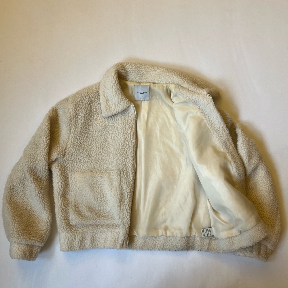 angel kiss los angeles fluffy white teddy jacket